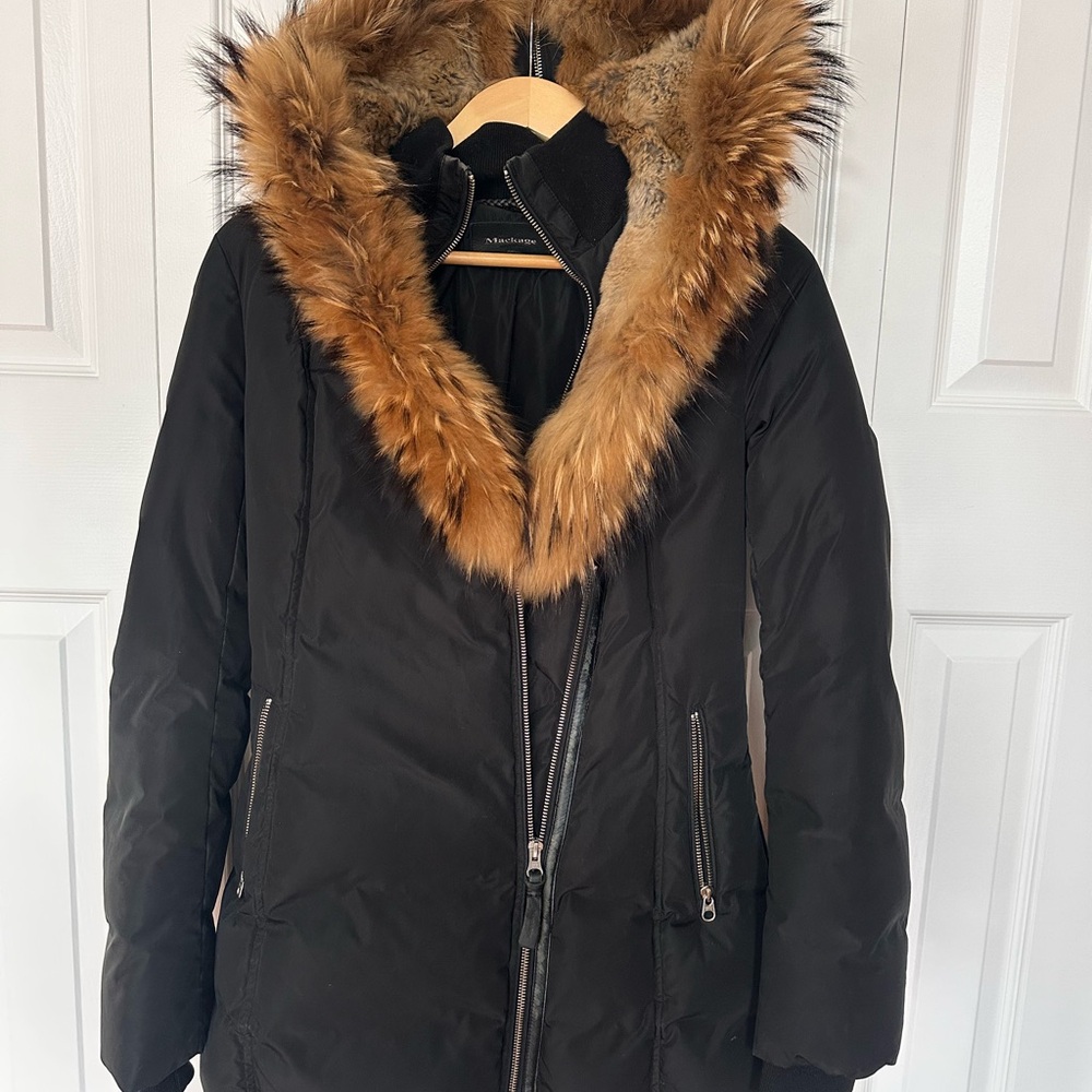 Mackage Puffer Jacket Fur Trim Size S